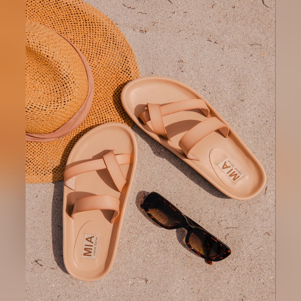 MIA Zora Nude Sandals, Size 9